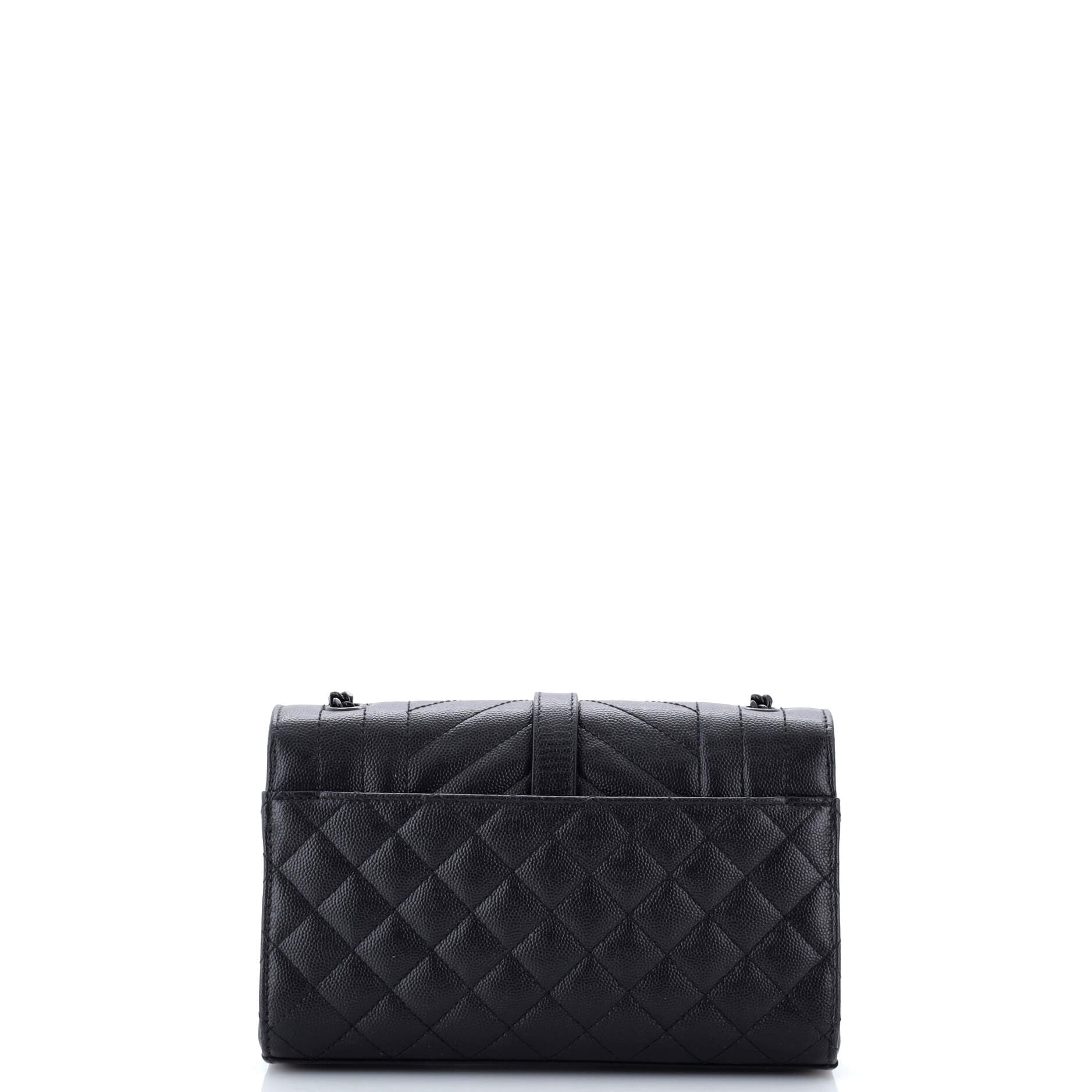 Classic Monogram Envelope Satchel Mixed Matelasse Leather Small