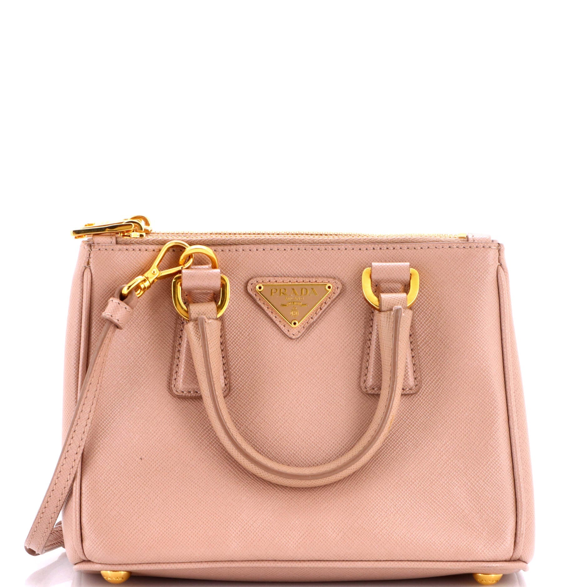 Galleria Double Zip Tote Saffiano Leather Mini