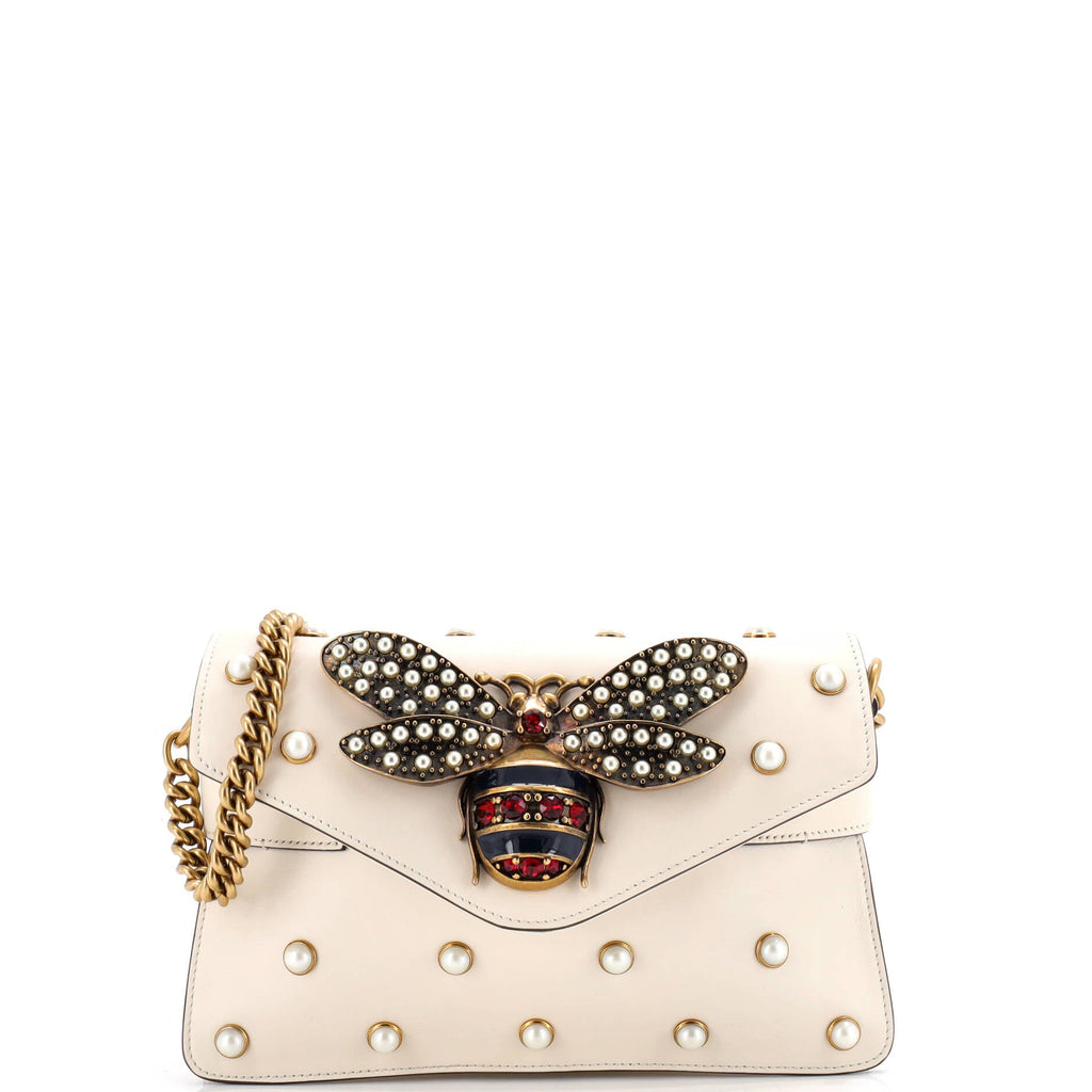 Broadway Pearly Bee Shoulder Bag Embellished Leather Mini