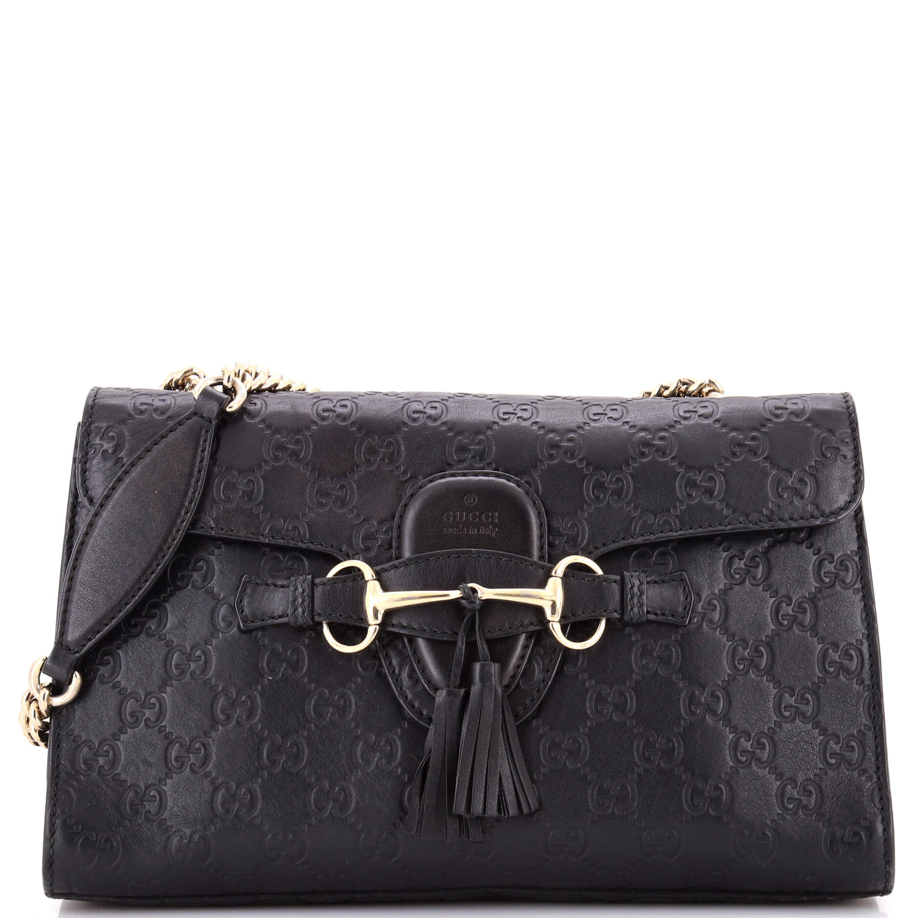 Emily Chain Flap Bag Guccissima Leather Medium