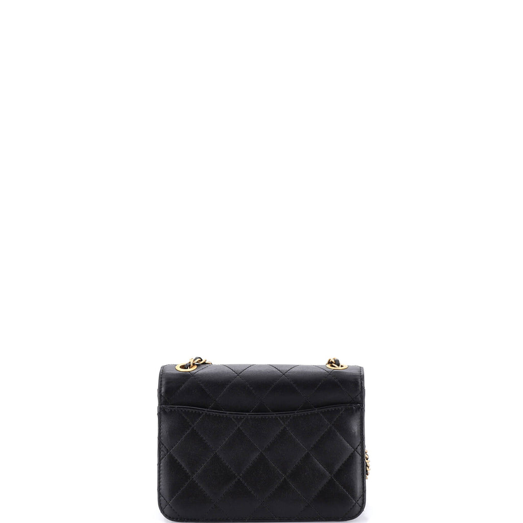 Resin and Pearl CC Full Flap Bag Quilted Calfskin Small