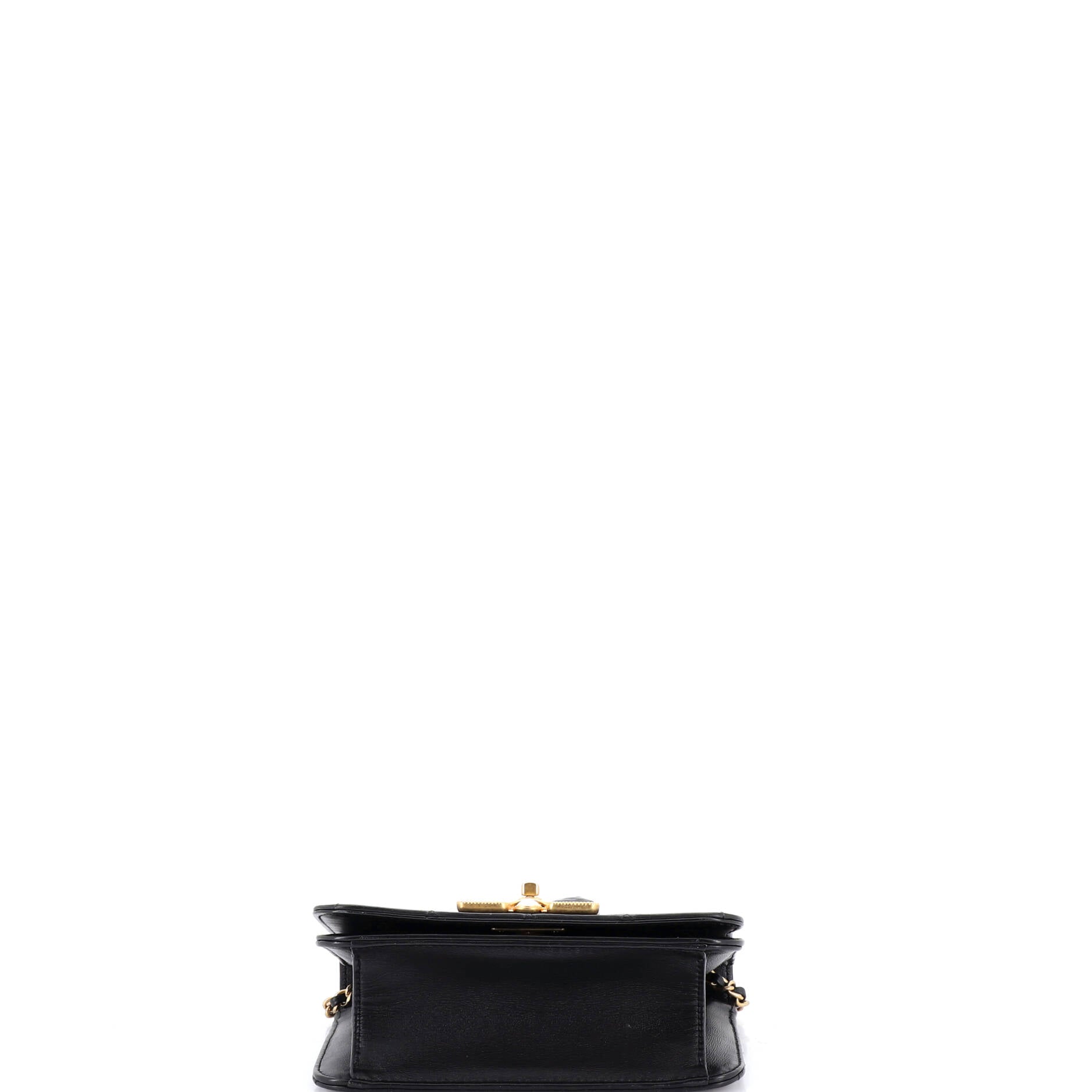 Resin and Pearl CC Full Flap Bag Quilted Calfskin Small