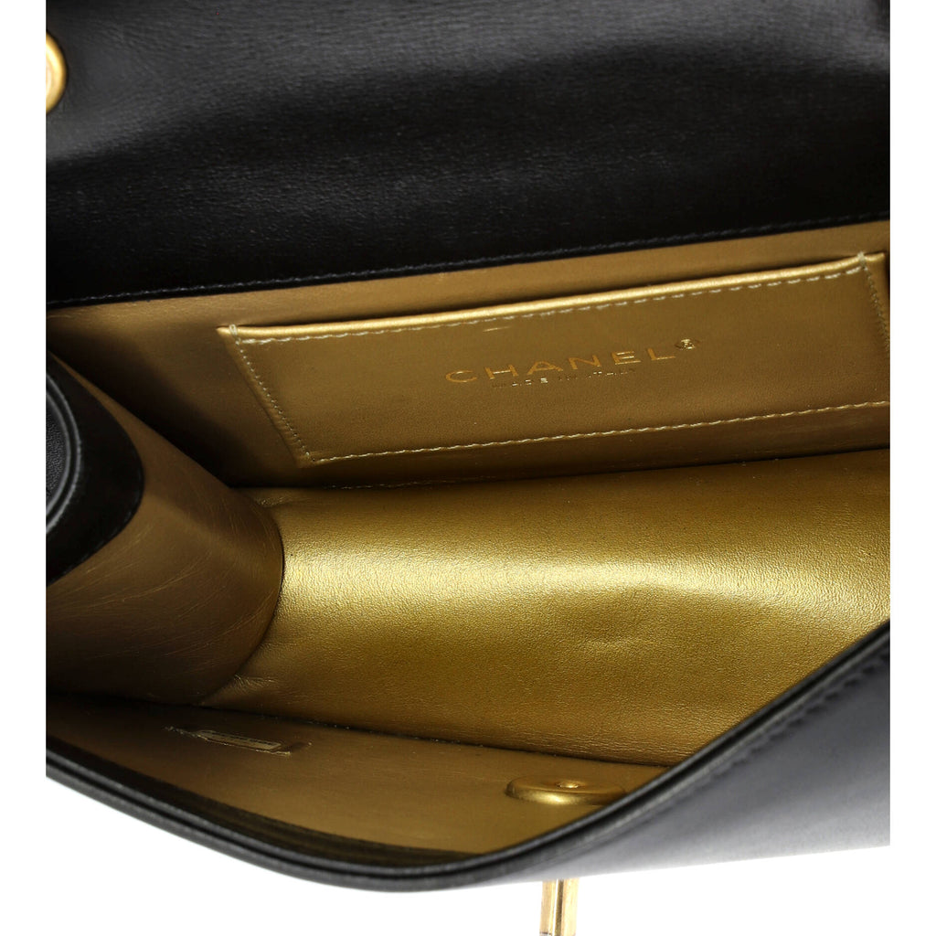 Resin and Pearl CC Full Flap Bag Quilted Calfskin Small