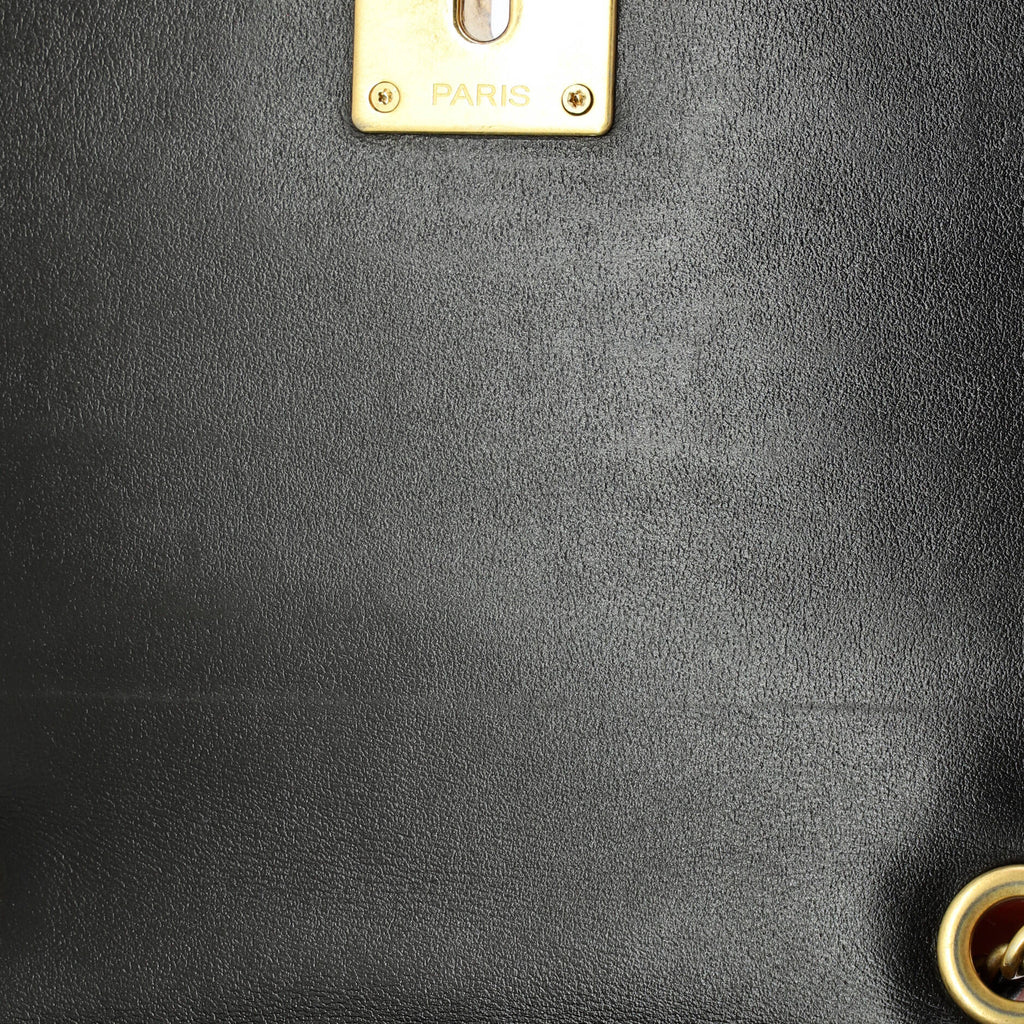 Resin and Pearl CC Full Flap Bag Quilted Calfskin Small