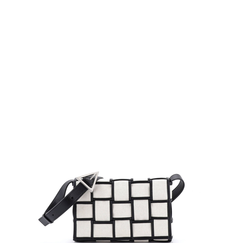 Cassette Crossbody Bag Padded Maxi Intrecciato Canvas with Leather