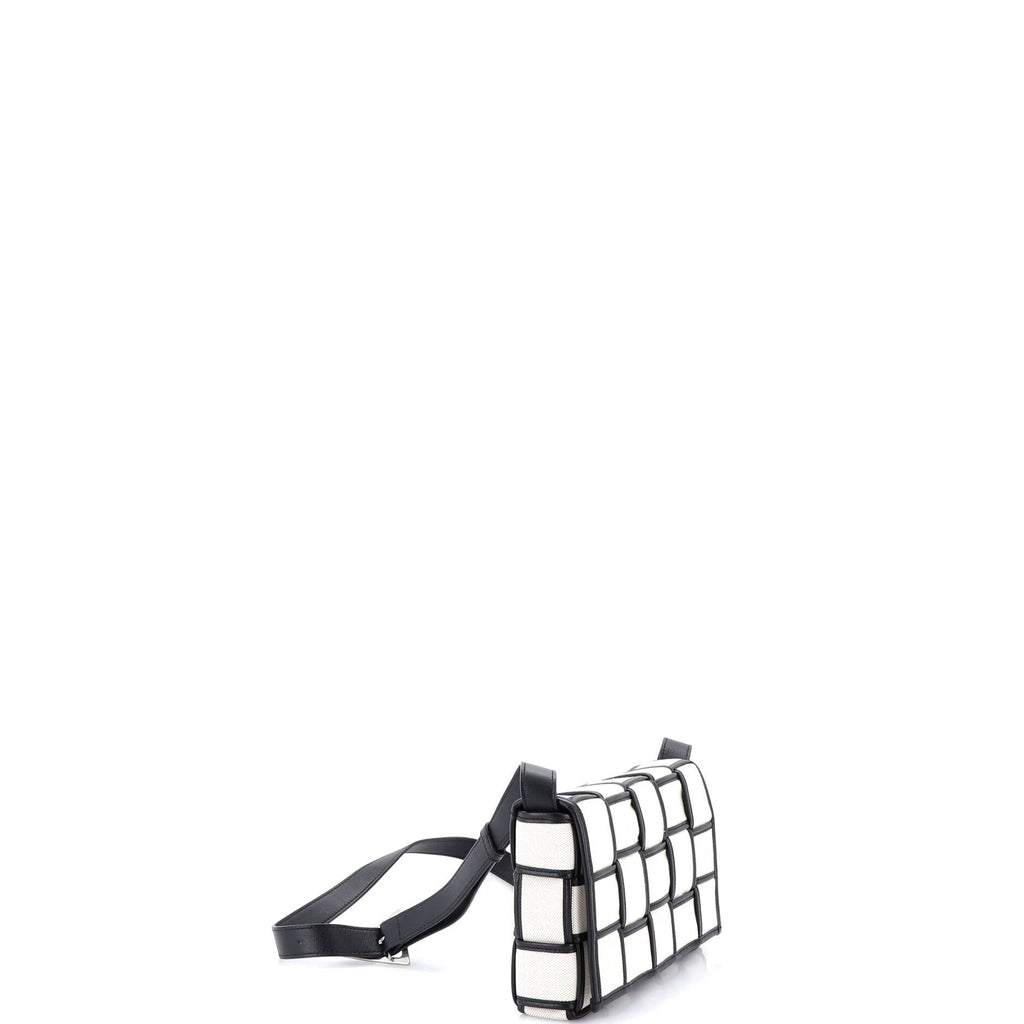 Cassette Crossbody Bag Padded Maxi Intrecciato Canvas with Leather