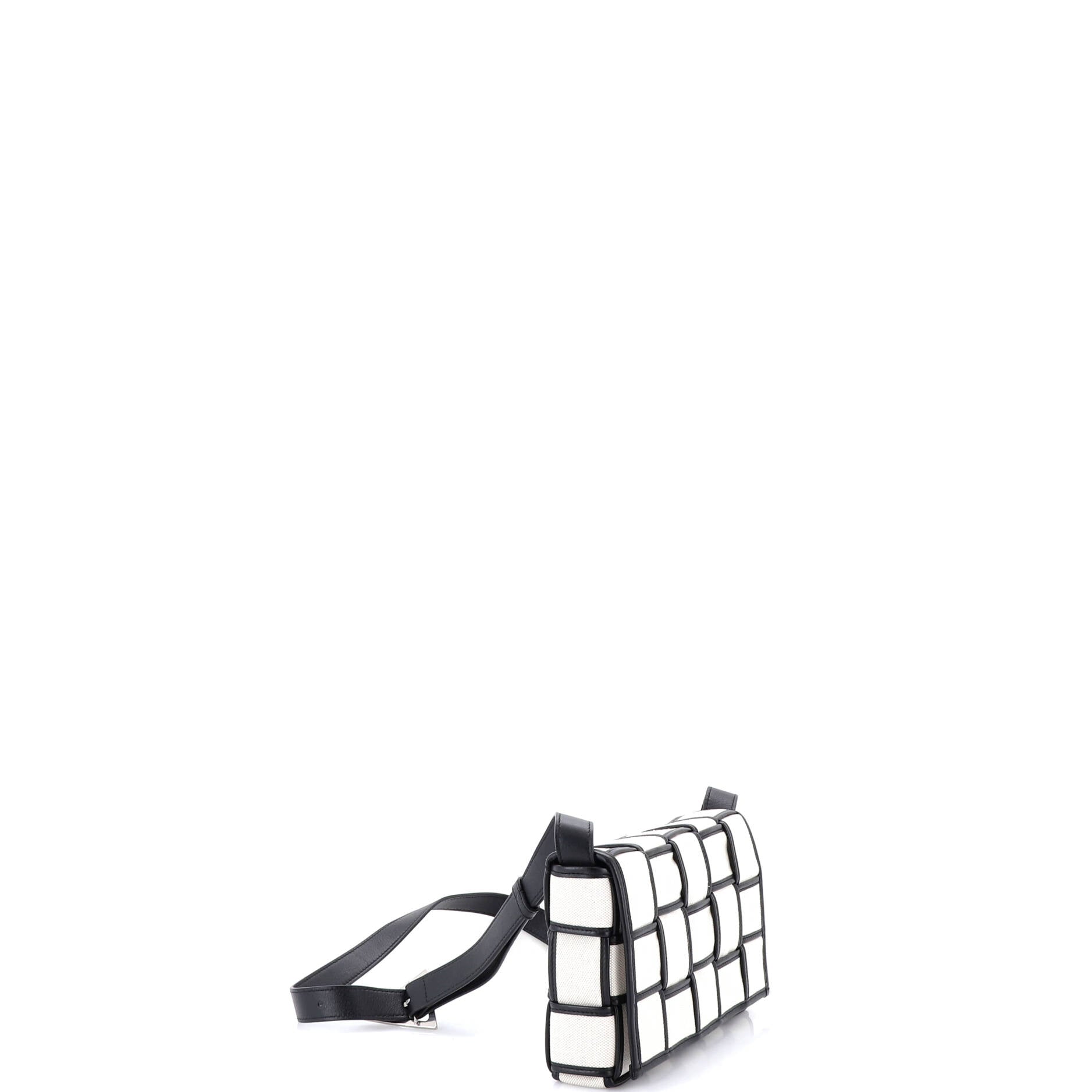 Cassette Crossbody Bag Padded Maxi Intrecciato Canvas with Leather