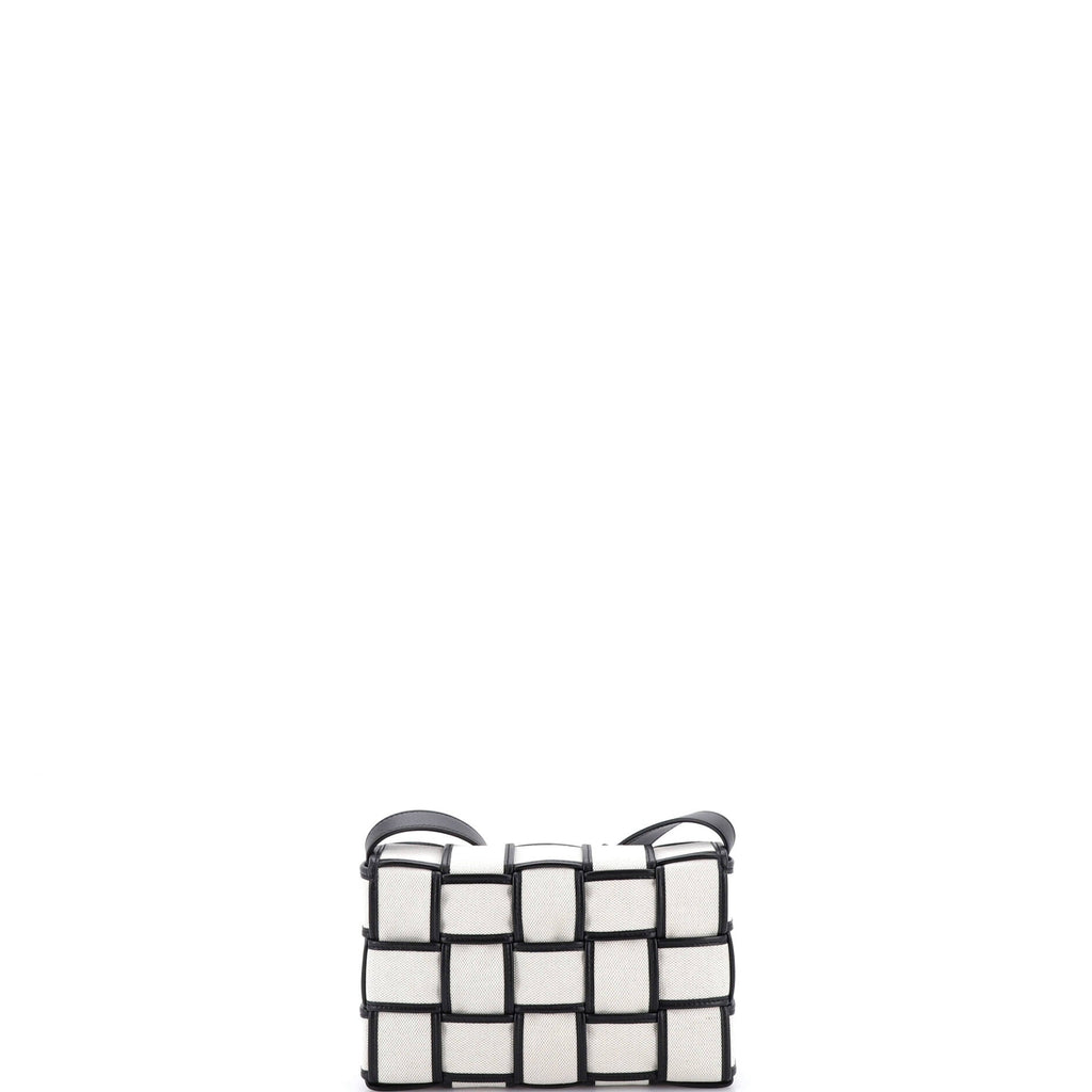 Cassette Crossbody Bag Padded Maxi Intrecciato Canvas with Leather