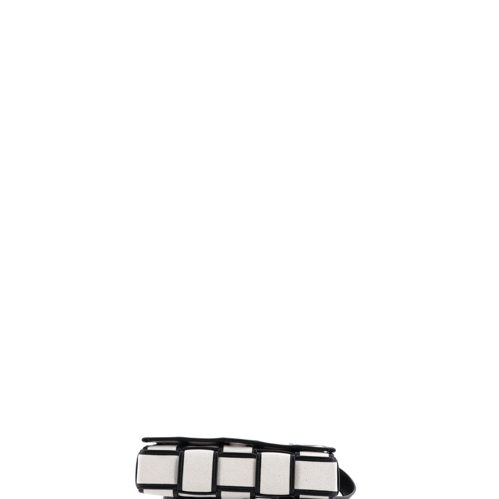 Cassette Crossbody Bag Padded Maxi Intrecciato Canvas with Leather