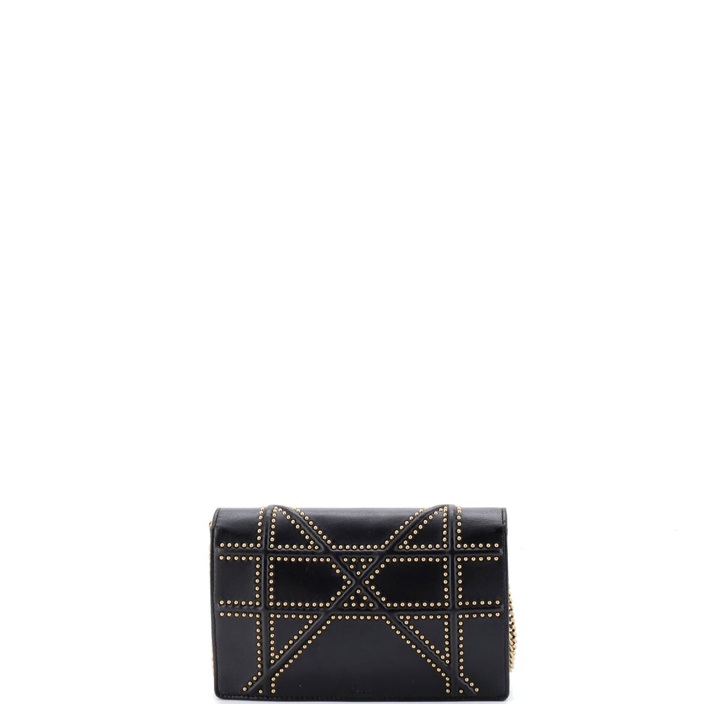 Diorama Wallet on Chain Studded Leather