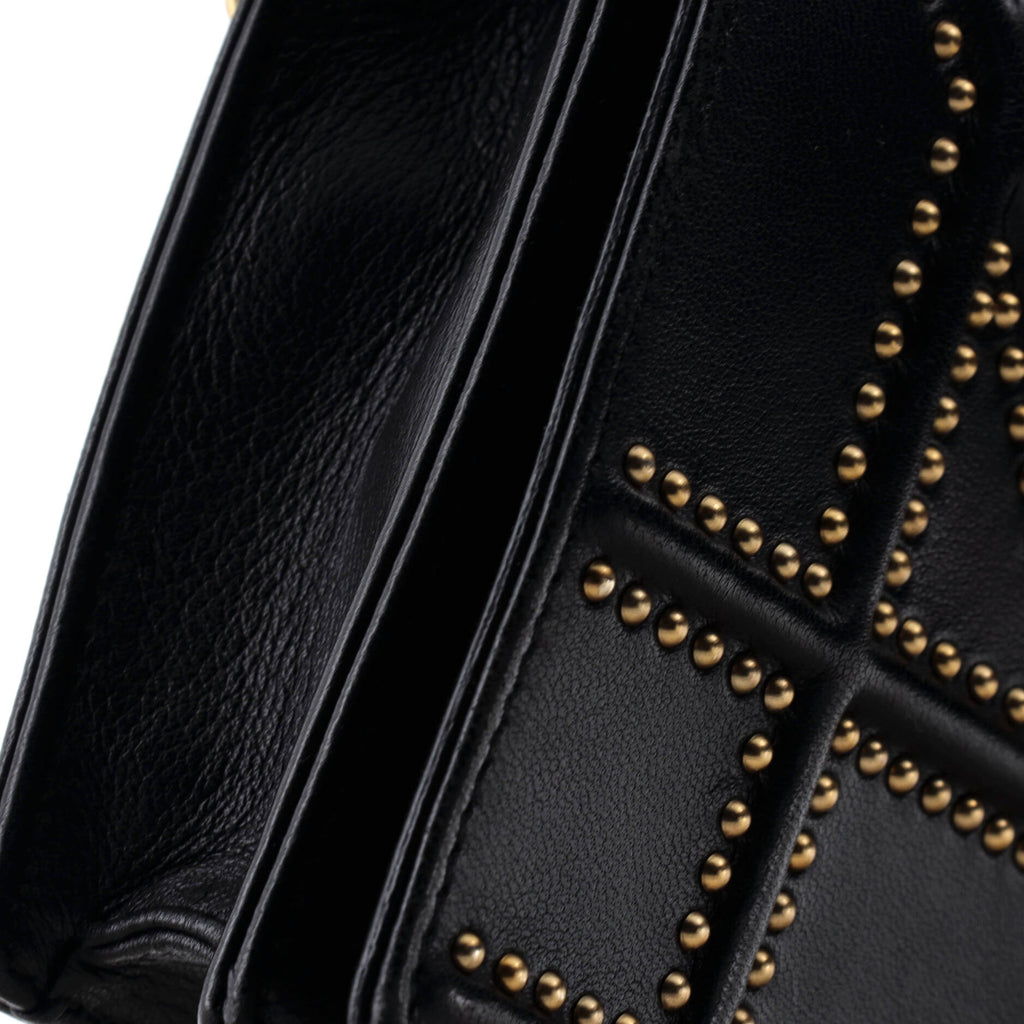 Diorama Wallet on Chain Studded Leather