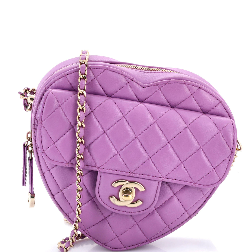 CC in Love Heart Bag Quilted Lambskin
