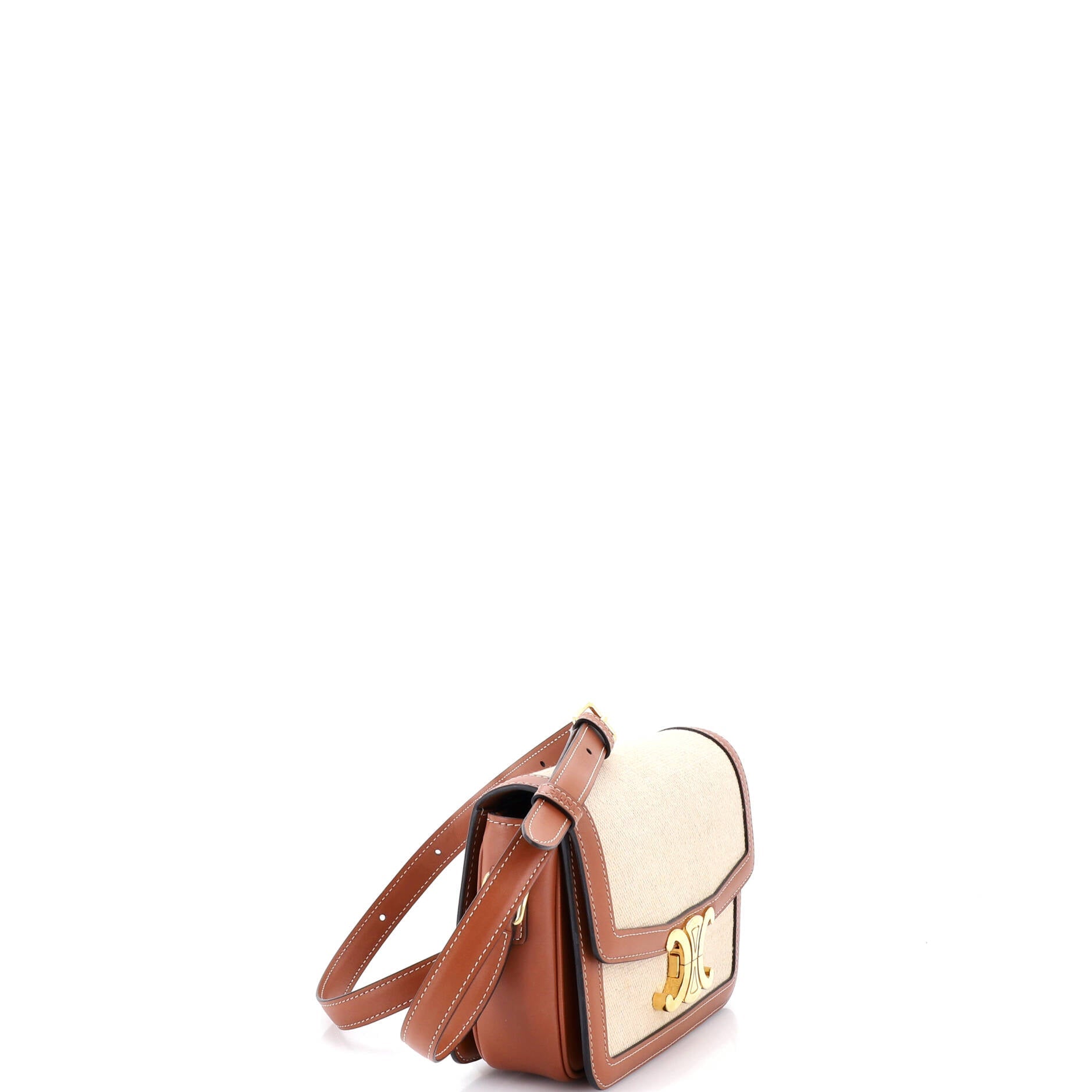 Triomphe Shoulder Bag Canvas with Leather Teen
