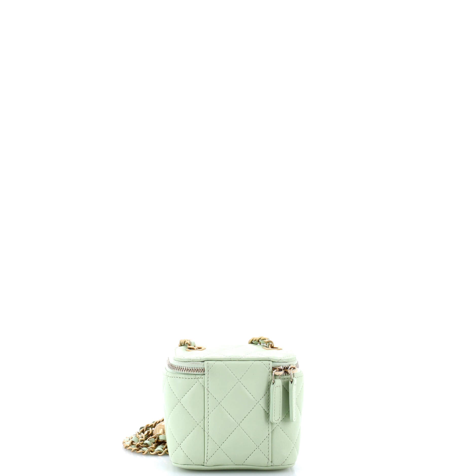 Pearl Crush Vanity Case with Chain Quilted Lambskin Mini