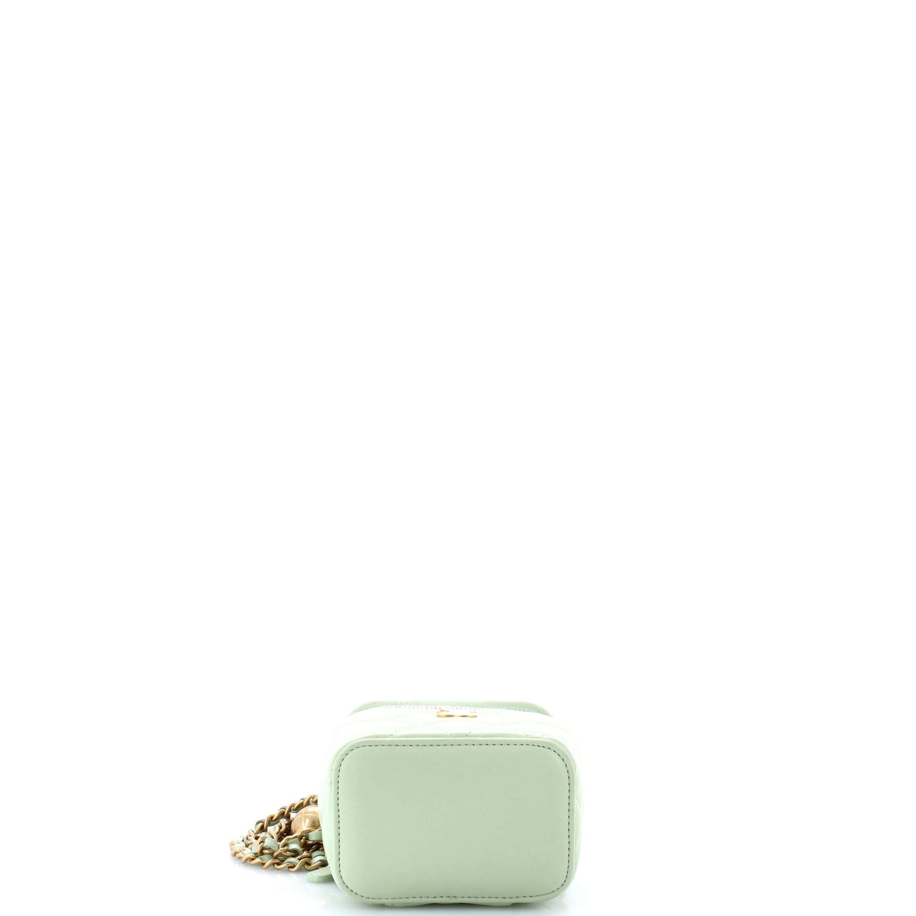 Pearl Crush Vanity Case with Chain Quilted Lambskin Mini