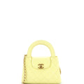 Kelly Top Handle Shopping Bag Quilted Shiny Aged Calfskin Mini