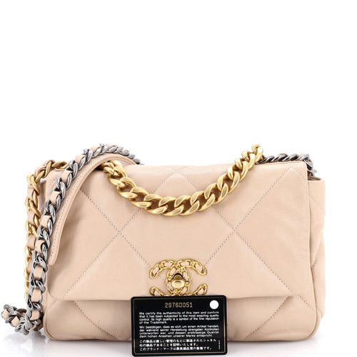 19 Flap Bag Quilted Leather Medium