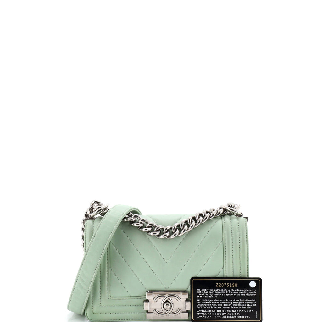 Boy Flap Bag Chevron Calfskin Small