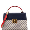 Padlock Top Handle Bag GG Coated Canvas and Leather Medium
