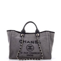 Deauville Tote Canvas with Sequins Medium