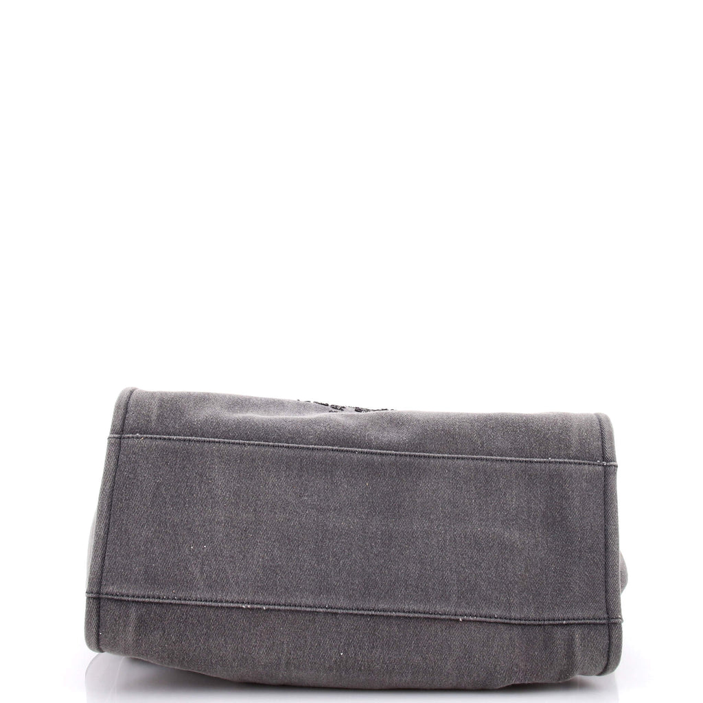 Deauville Tote Canvas with Sequins Medium