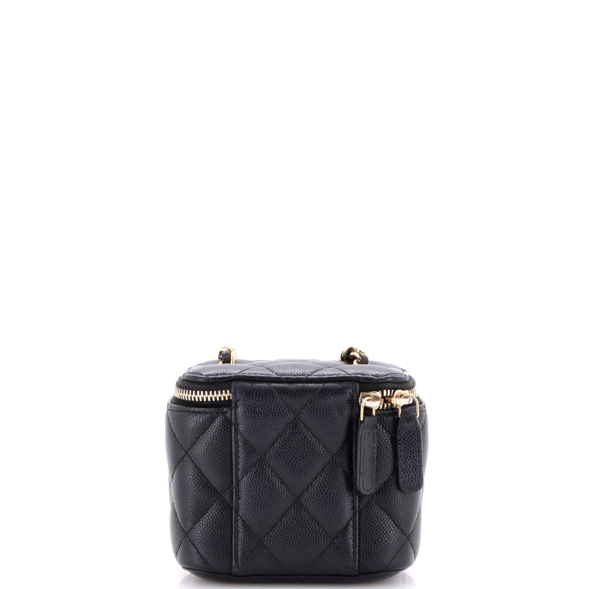 Classic Vanity Case with Chain Quilted Caviar Mini