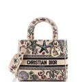 Lady D-Lite Bag Embroidered Raffia Medium