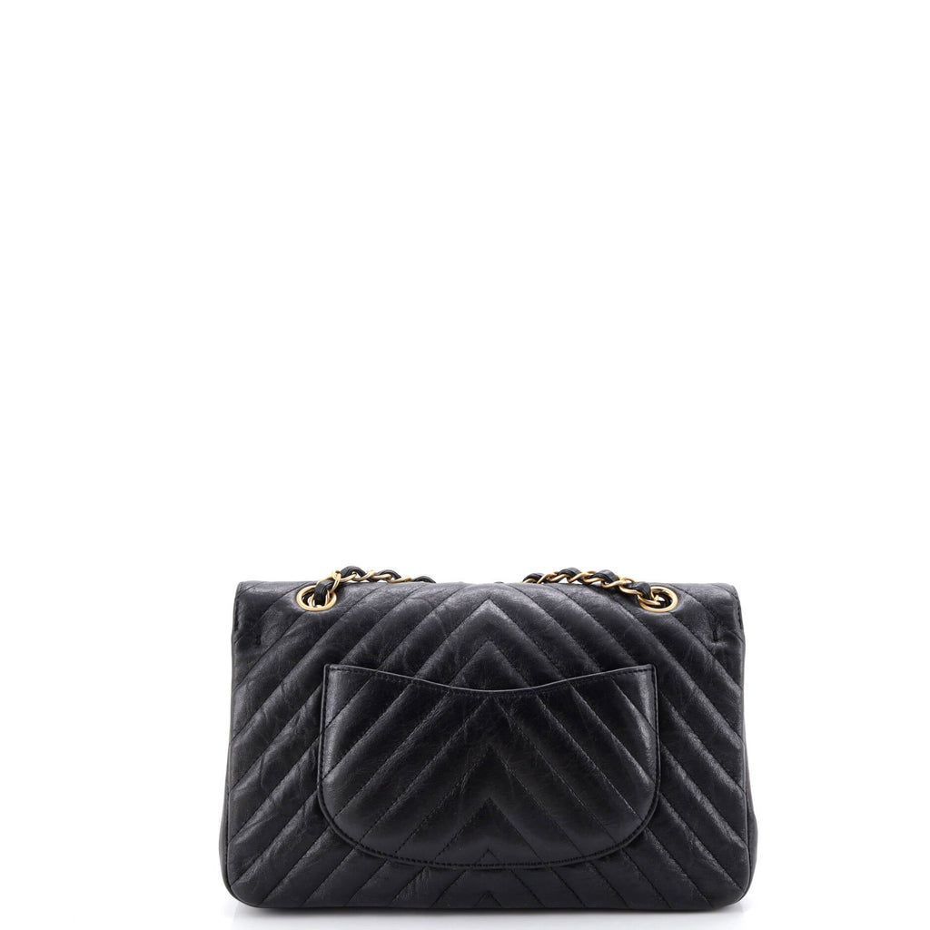 Classic Double Flap Bag Chevron Iridescent Crumpled Calfskin Medium