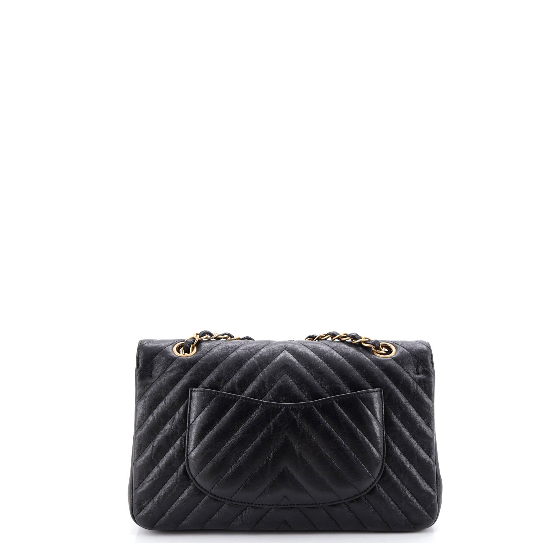 Classic Double Flap Bag Chevron Iridescent Crumpled Calfskin Medium