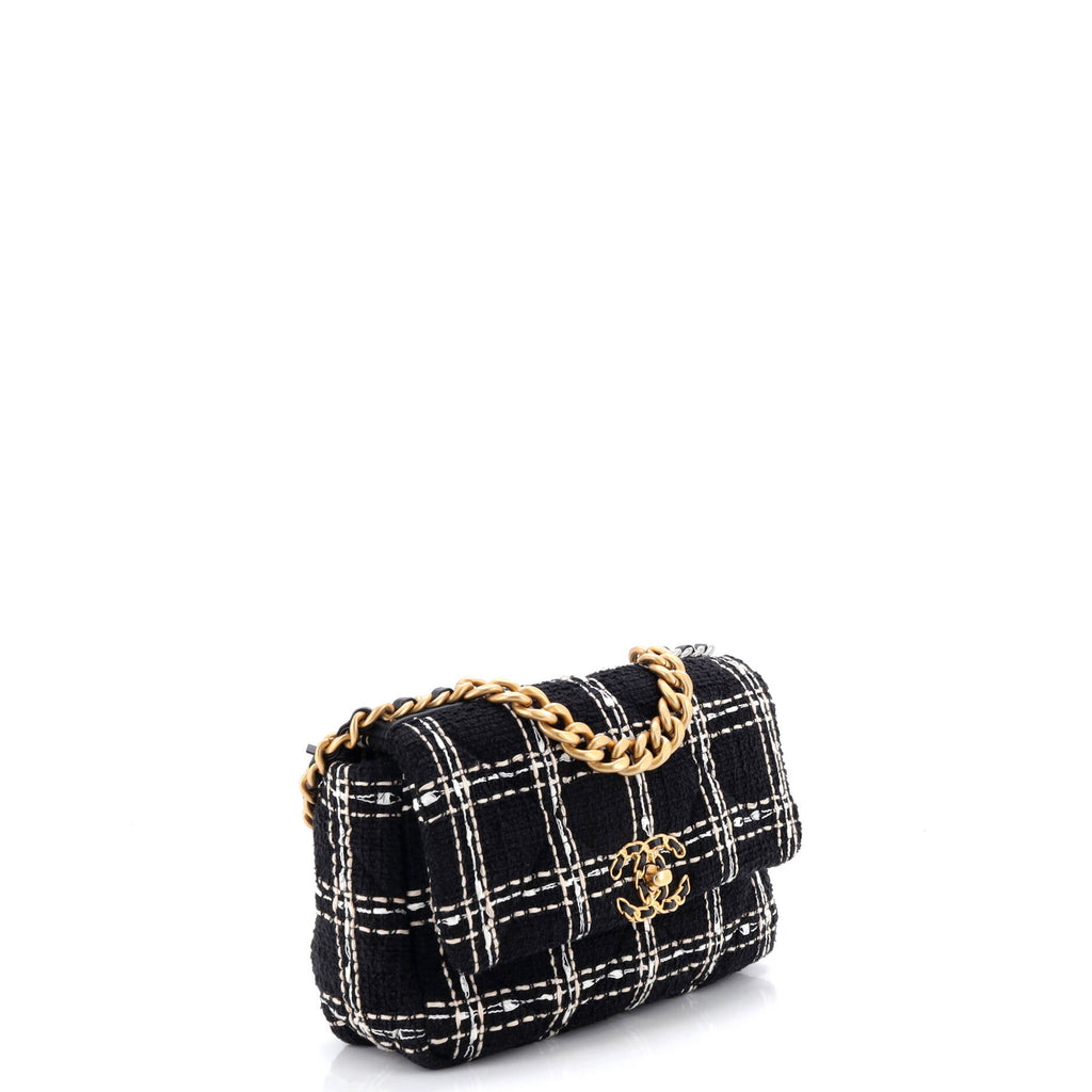 19 Flap Bag Quilted Tweed Medium