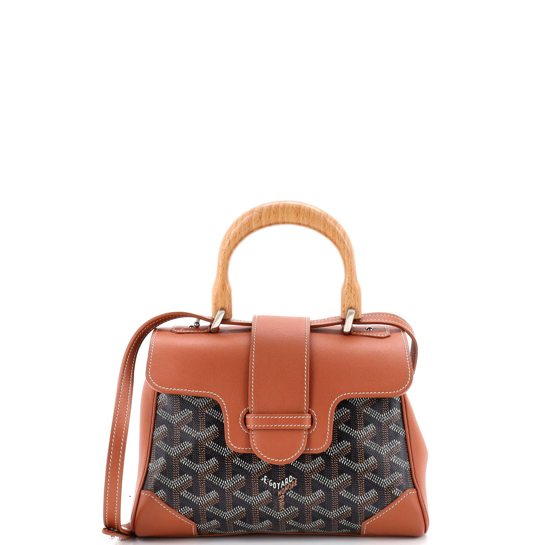 Saigon Top Handle Bag Coated Canvas with Leather Mini