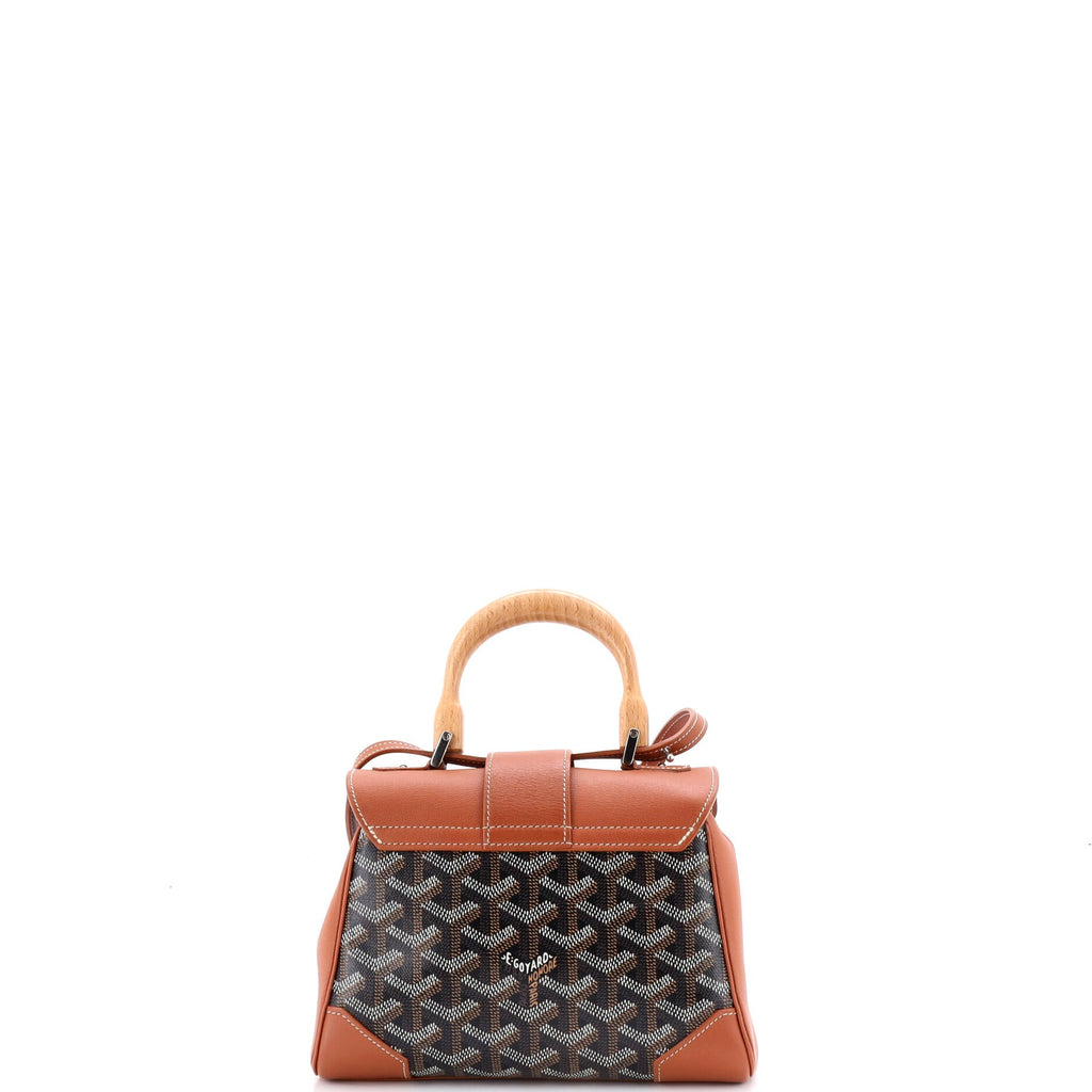 Saigon Top Handle Bag Coated Canvas with Leather Mini