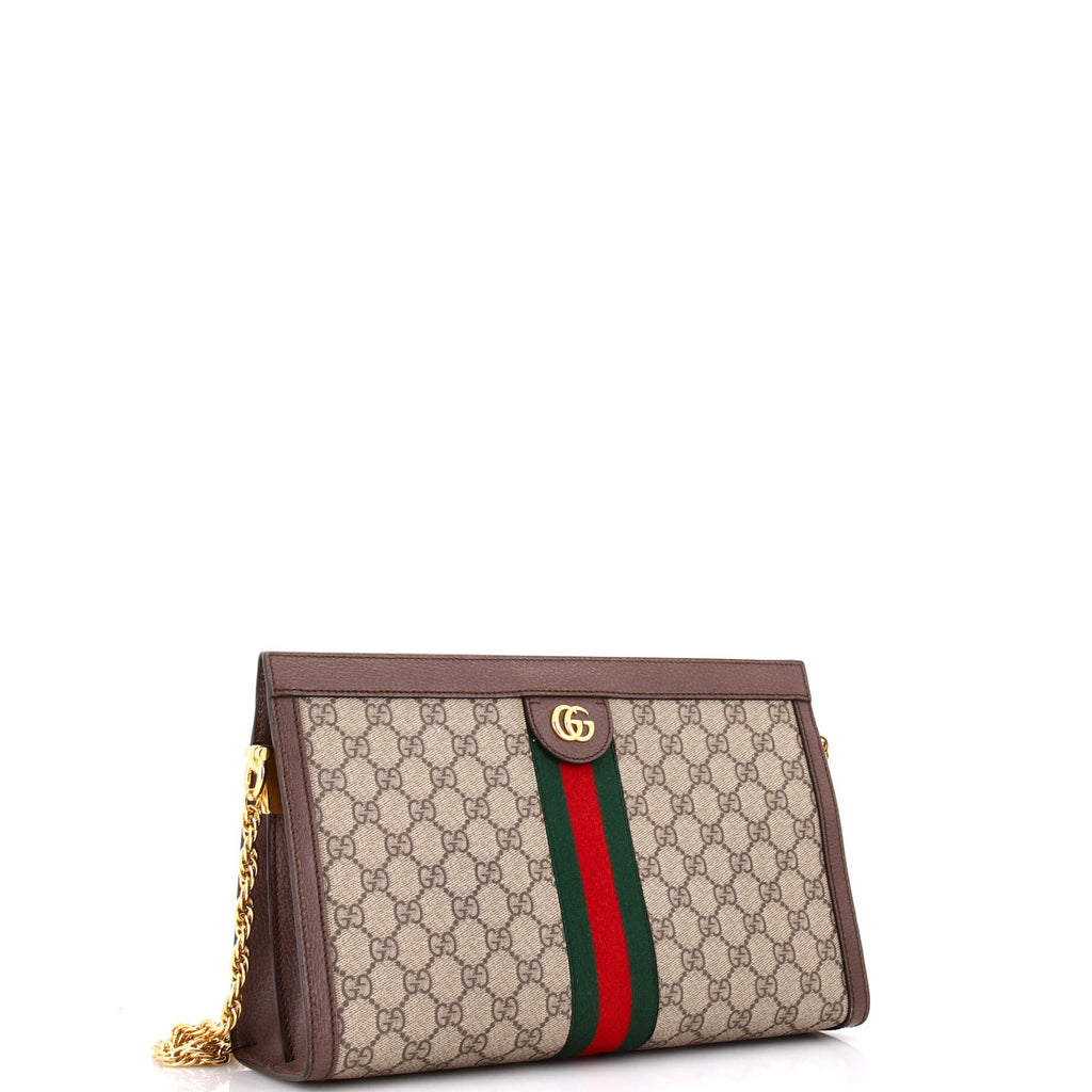Ophidia Chain Shoulder Bag GG Coated Canvas Medium