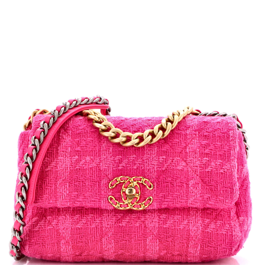 19 Flap Bag Quilted Tweed Medium