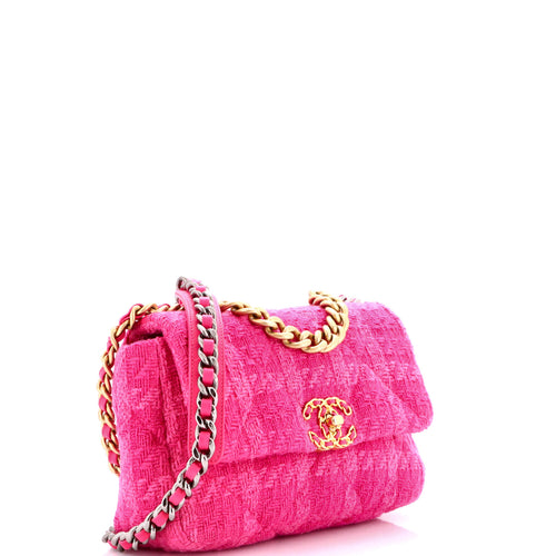 19 Flap Bag Quilted Tweed Medium