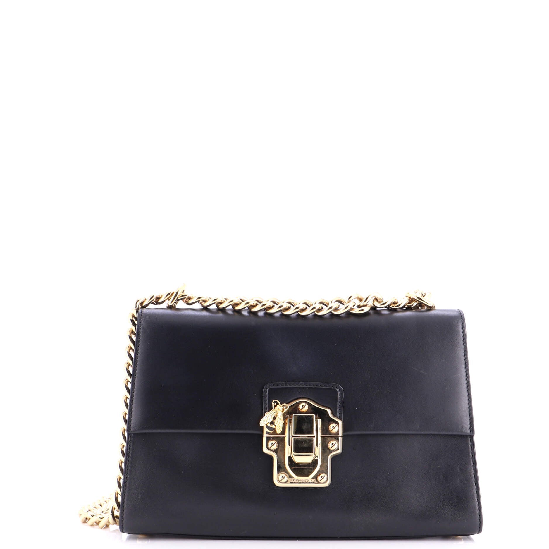 Lucia Chain Flap Bag Leather Large