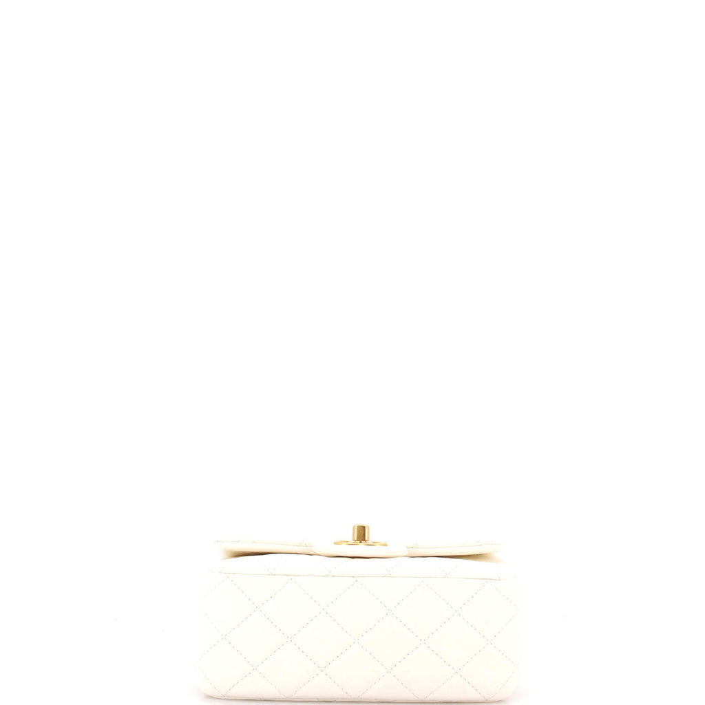 Pearl Crush Square Flap Bag Quilted Lambskin Mini