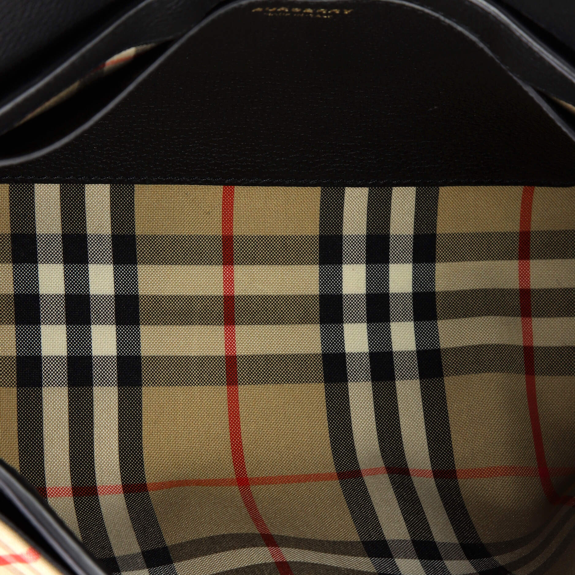 Note Crossbody Bag Leather with Vintage Check Canvas Medium