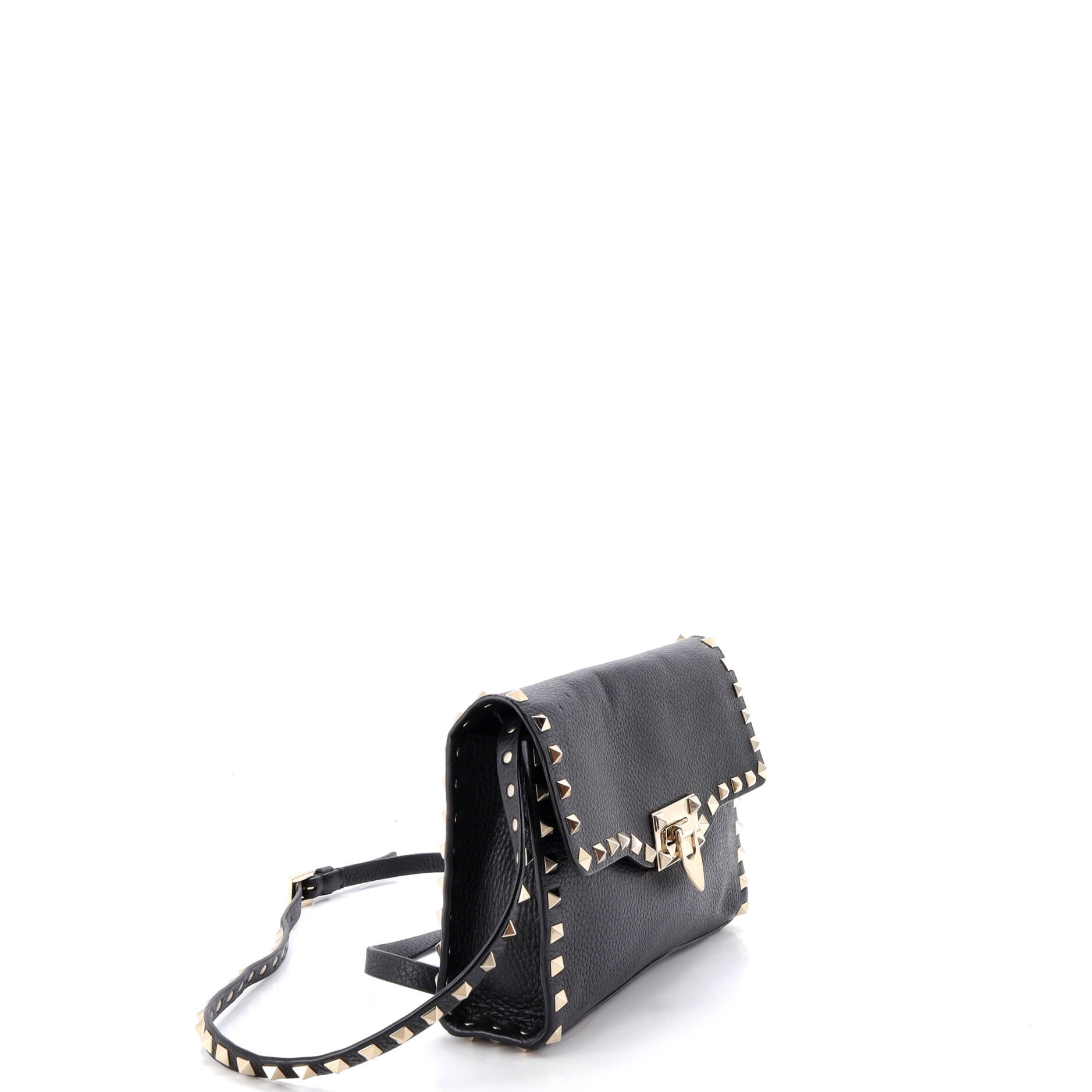 Rockstud Flip Lock Flap Bag Leather Medium