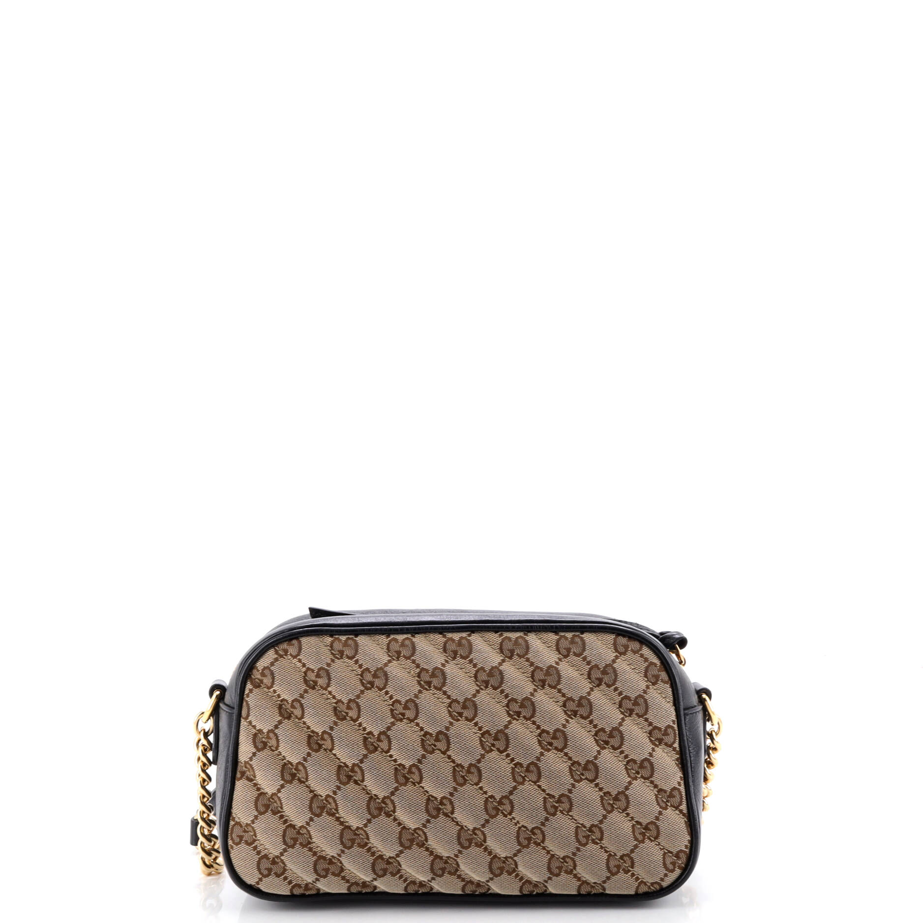 GG Marmont Shoulder Bag Diagonal Quilted GG Canvas with Leather Small