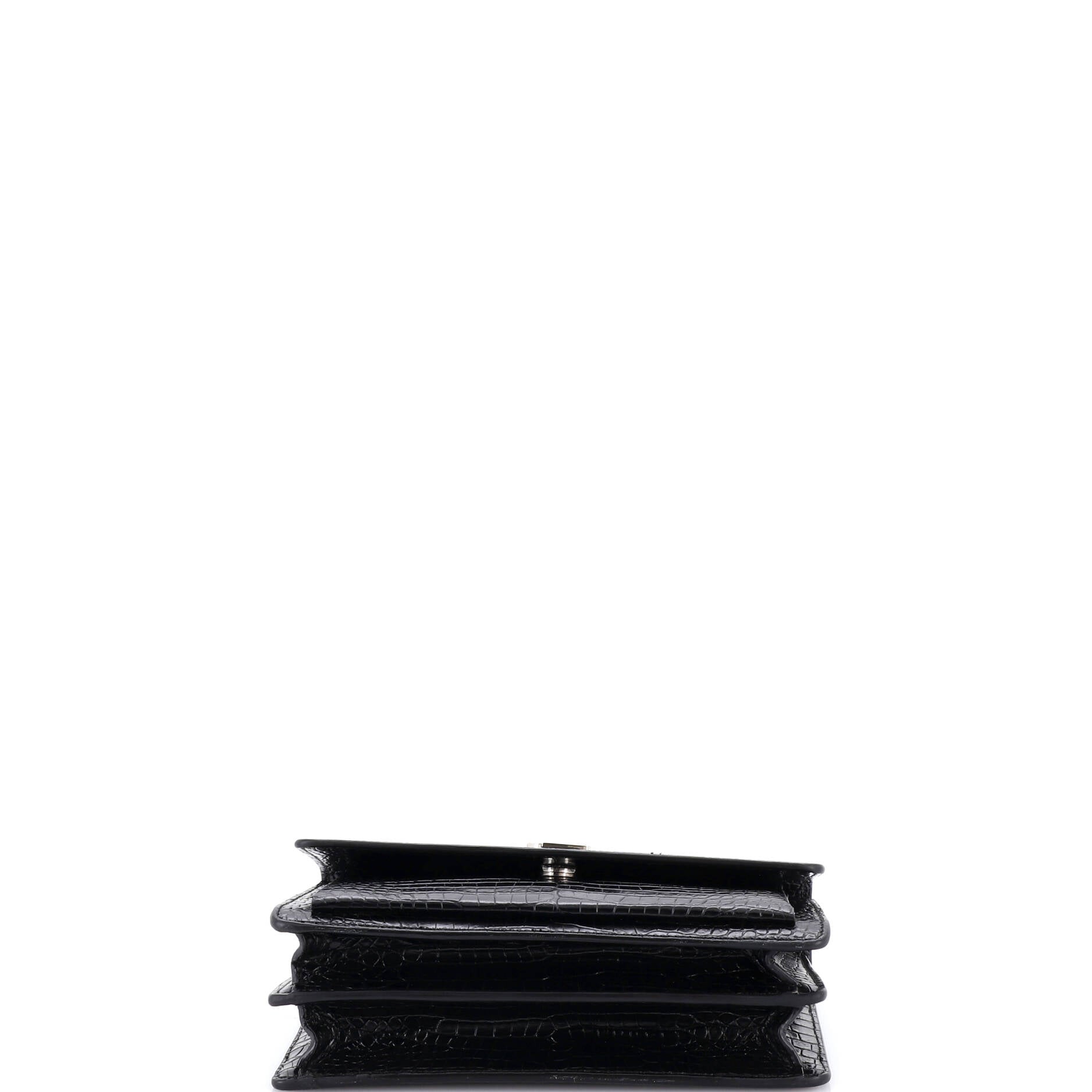 Sunset Crossbody Bag Crocodile Embossed Leather Medium