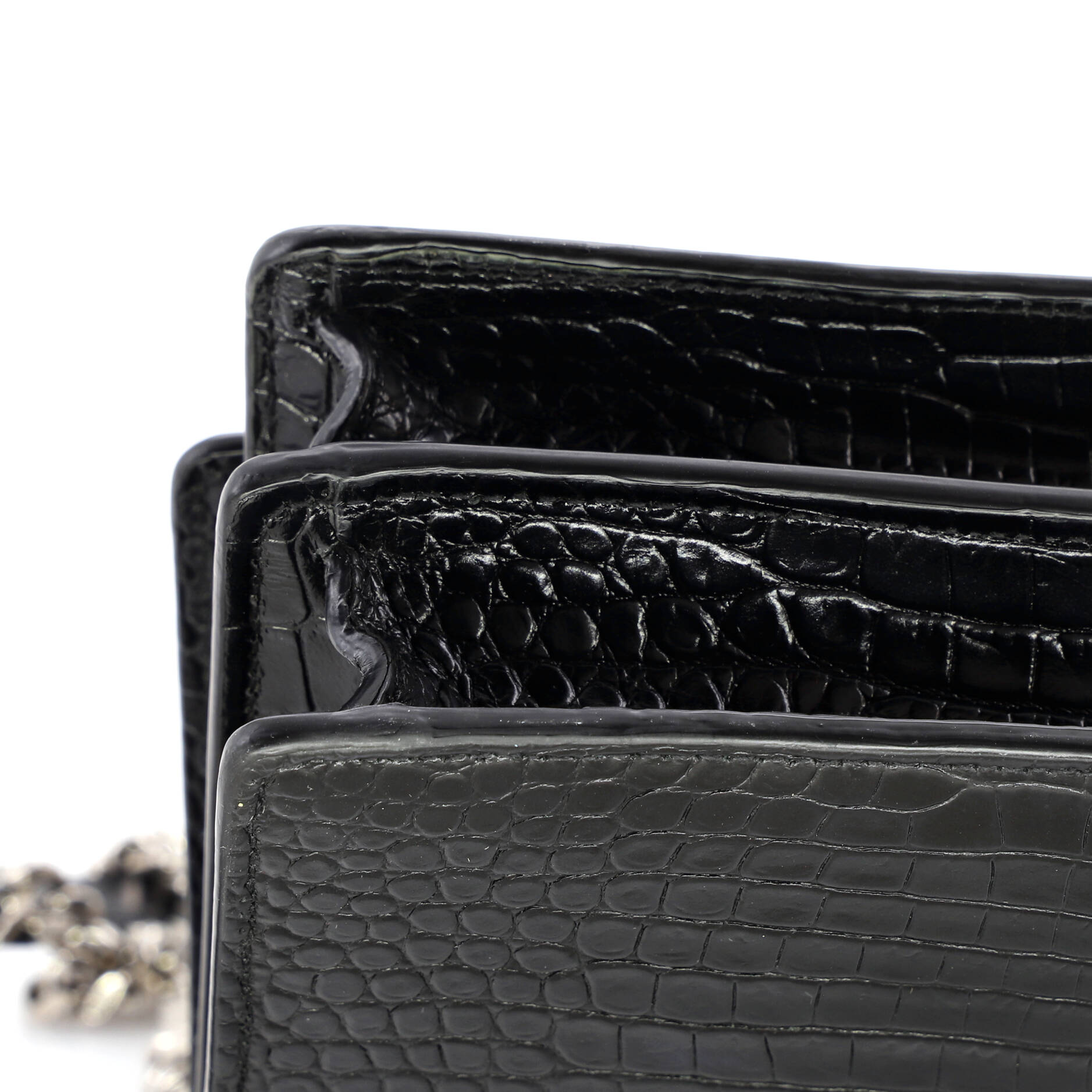Sunset Crossbody Bag Crocodile Embossed Leather Medium