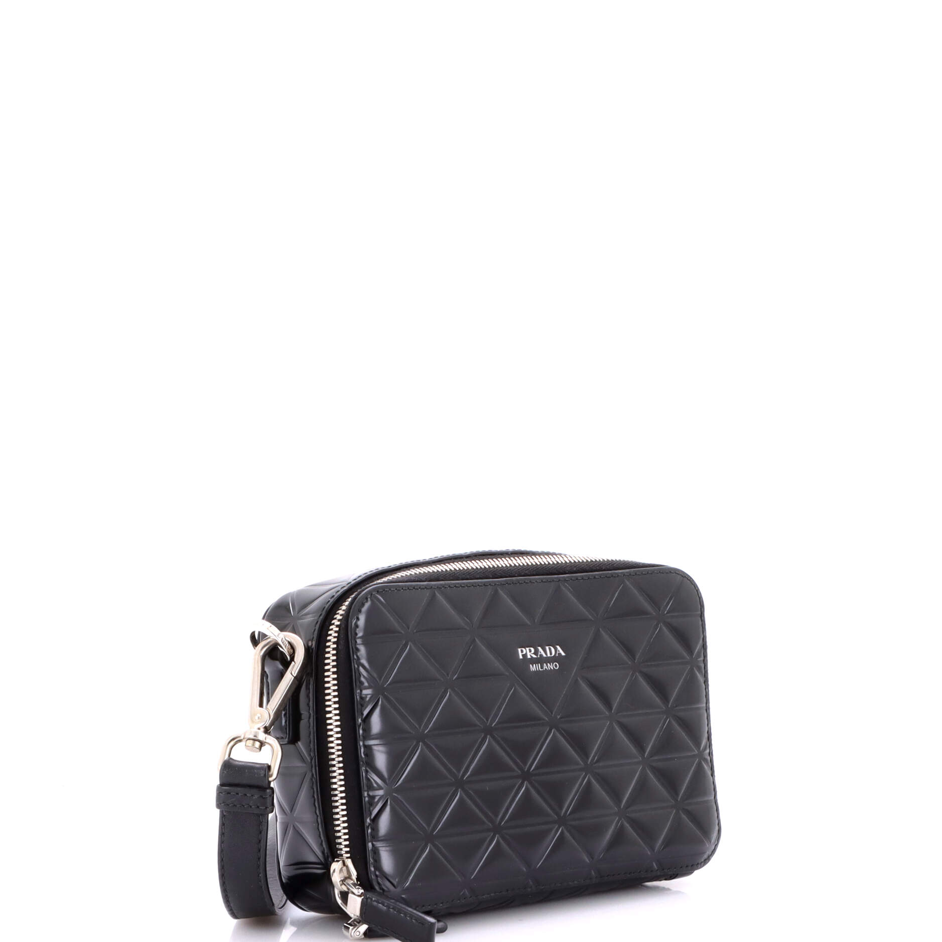 Brique Camera Crossbody Bag Embossed Leather