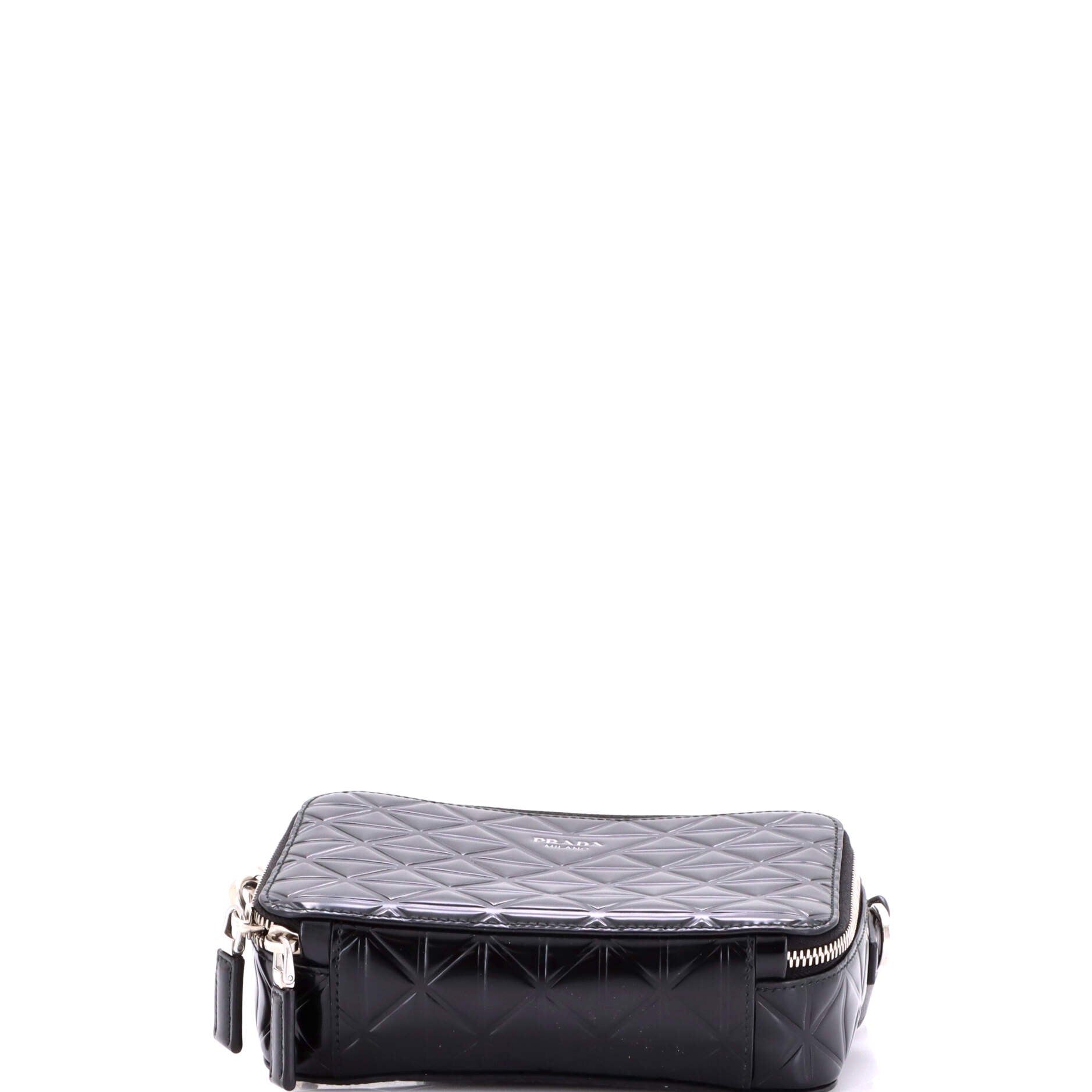 Brique Camera Crossbody Bag Embossed Leather
