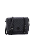 Interlocking G Patch Messenger Bag GG Coated Canvas with Leather Medium