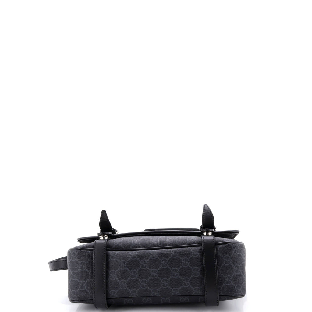 Interlocking G Patch Messenger Bag GG Coated Canvas with Leather Medium