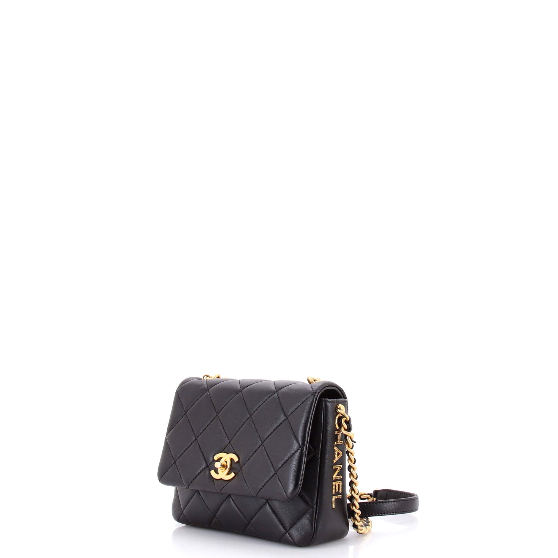 Side Note Flap Bag Quilted Lambskin Small