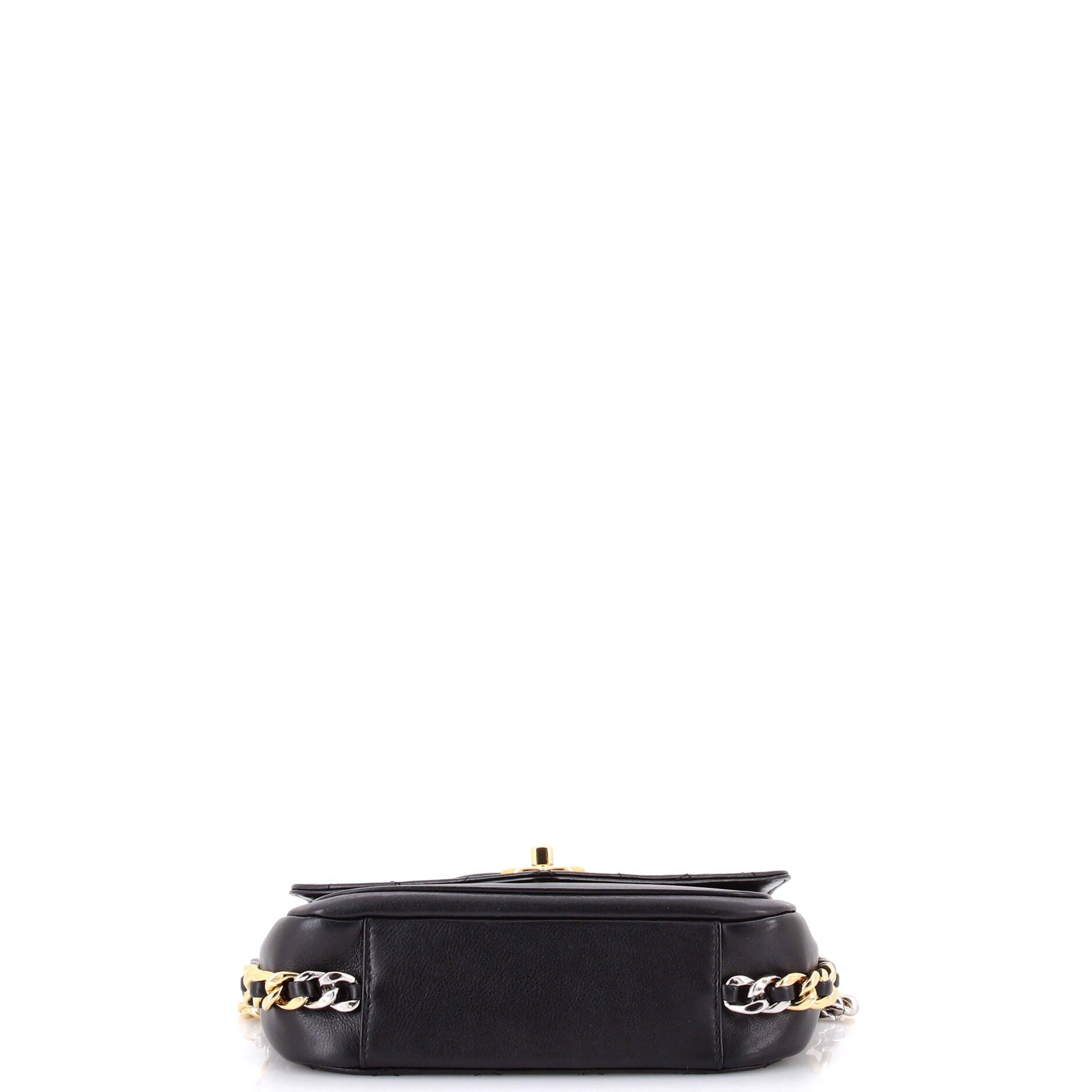 Two Tone Envelope Flap Bag Quilted Calfskin Small