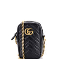 GG Marmont Vertical Phone Crossbody Bag Matelasse Leather Mini