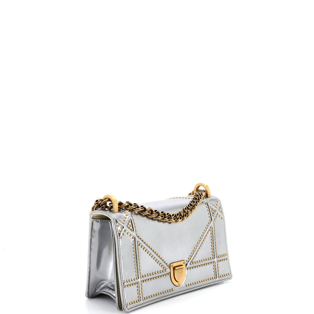 Diorama Flap Bag Studded Patent Small